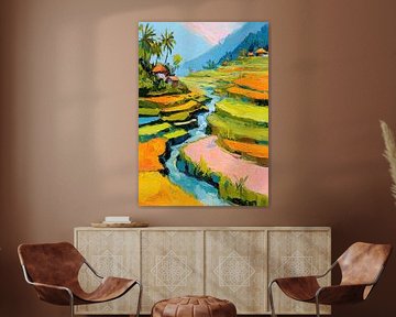 Bunte Terrassenlandschaft am Gebirgsbach von Niklas Maximilian