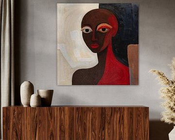 Abstraktes Porträt von Stärke und Gelassenheit