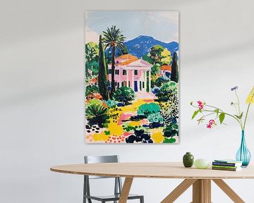 Rosa Villa mit Säulen im mediterranen Stil von Niklas Maximilian