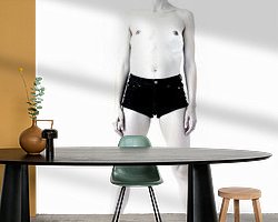 Voorbeeld van het werk in een kamer