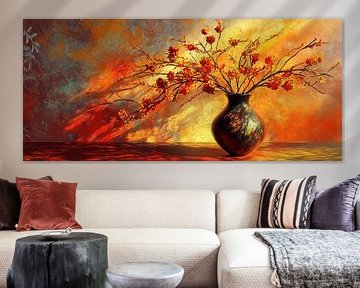 Amber Branch Vase van Blikvanger Schilderijen