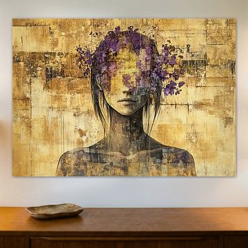 Purple Flowers | Woman Gold by Art Whims