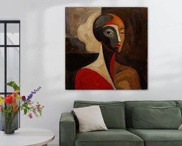 Kubistisch inspiriertes Porträt einer Frau