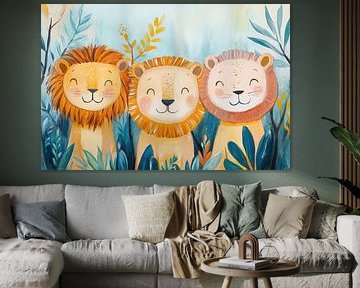 Adorables lions sur Peintures accrocheuses