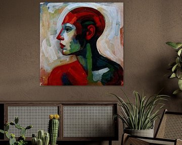 Lebhaftes expressionistisches Porträt in kräftigen Farben von Jan Keteleer