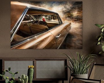 Oldtimer in stedelijke abstractie zonder echte omgeving of herkenbare architectuur van Johnny Flash