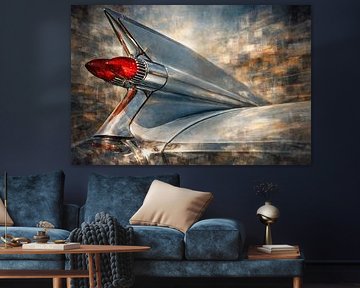 Stedelijke abstracte voertuigkunst met oldtimer en volledig verwijderde achtergrond van Johnny Flash