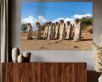Martinique, gathering of slaves at the Anse Caffard memorial by AidasignArt