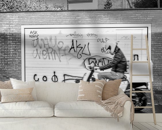Voorbeeld van het werk in een kamer