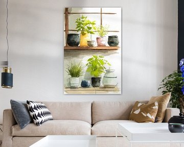 Collection d'herbes aromatiques pour la cuisine sur Vlindertuin-Art