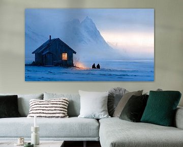 Ensemble dans un paysage hivernal sur Vlindertuin-Art
