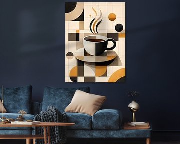 Geometrische Kaffeepause im Bauhaus-Stil von uwidya