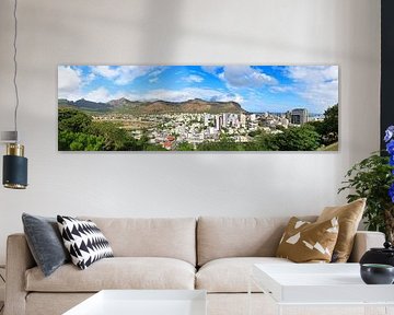 Mauritius met uitzicht op Port Louis van AidasignArt