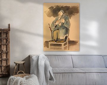 Max Pechstein, musikalischer Clown Grock, 1928