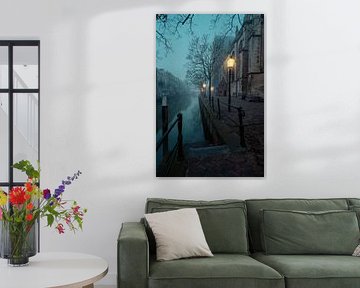 Dordrecht an einem frühen nebligen Morgen von Raoul Baart