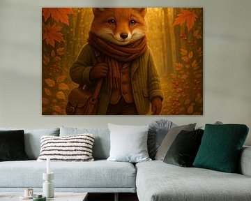 Friendly fox with autumn bag von Imperial Art House