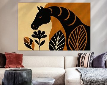 Gestileerd paard en bladmotieven van Imperial Art House