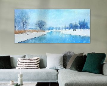 Winter landschap | Spiegellicht van Kunst Kriebels