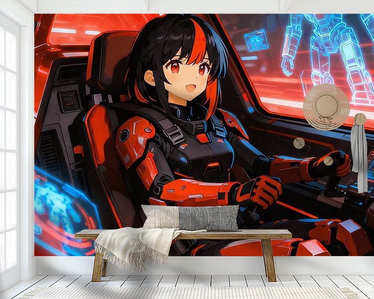 Voorbeeld van het werk in een kamer