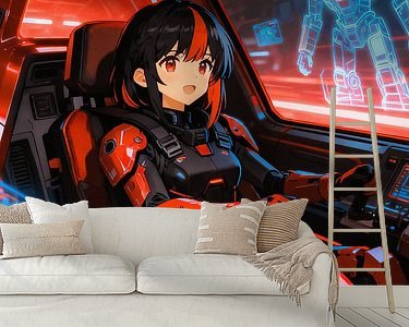 Voorbeeld van het werk in een kamer