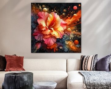 Kosmische Blume in Licht und Farbe von Sabine Wagner