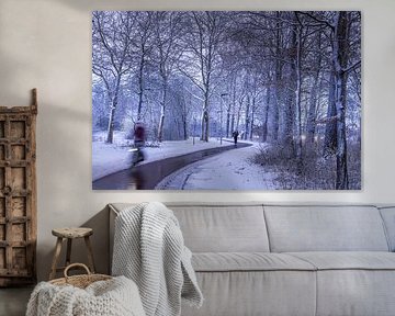 cycle path in the snow