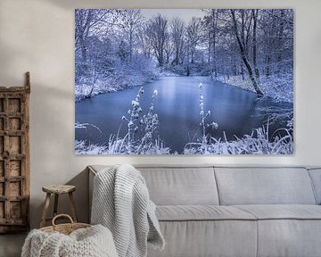 hidden cottage in the snow