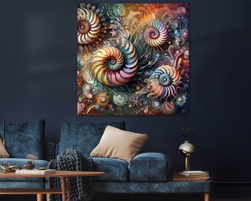 Ammonites in a sea of colours