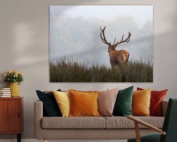 Weglaufender Rothirsch von Paul Veen