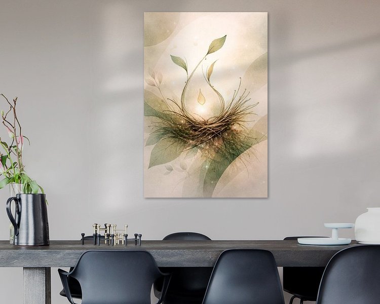 Voorbeeld van het werk in een kamer