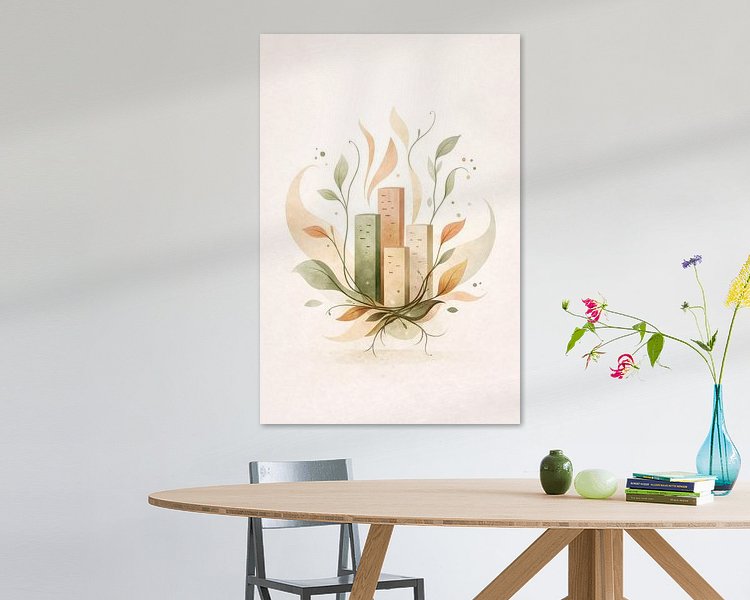 Voorbeeld van het werk in een kamer