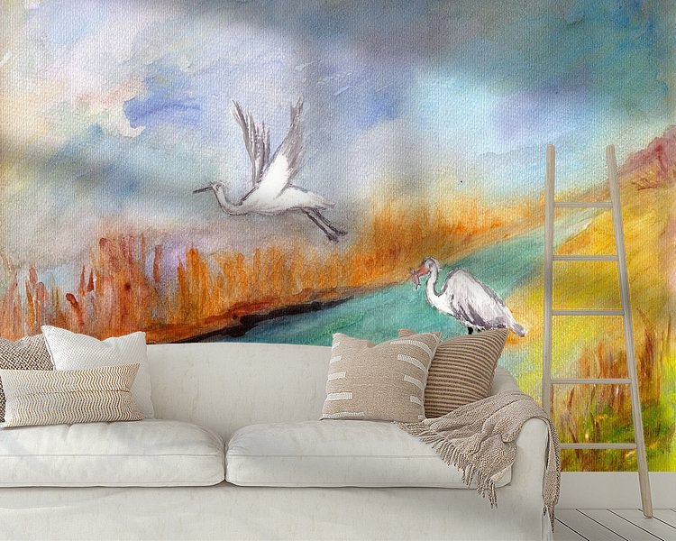 Voorbeeld van het werk in een kamer