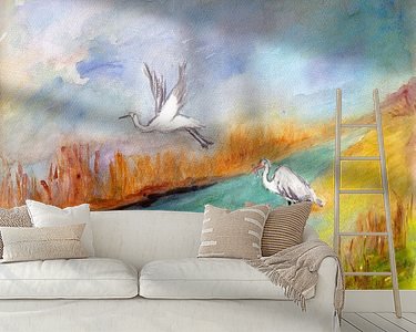 Voorbeeld van het werk in een kamer