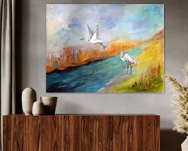 Voorbeeld van het werk in een kamer