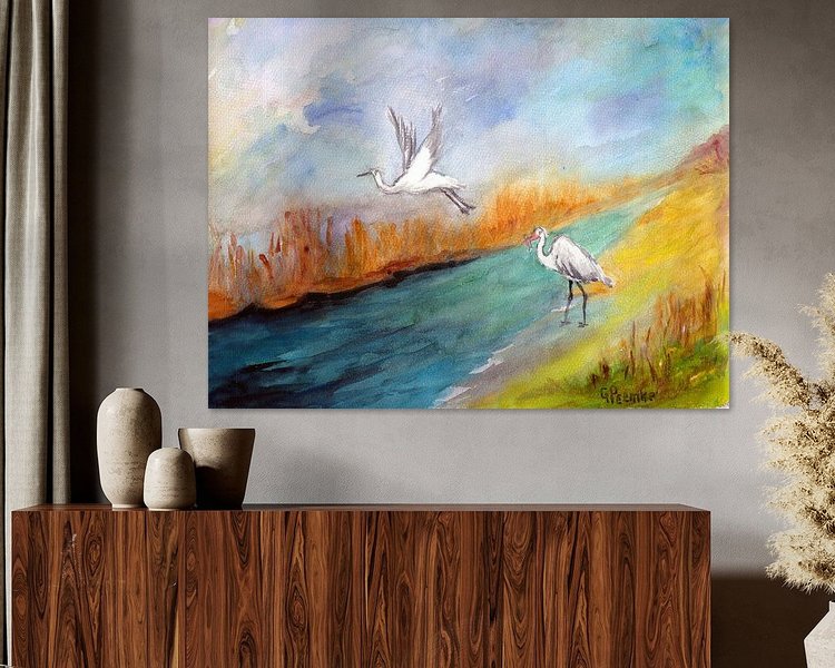 Voorbeeld van het werk in een kamer