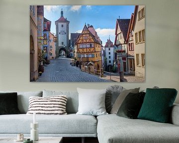 Plönlein mit bunten Häusern in Rothenburg ob der Tauber in Deutschland von iPics Photography