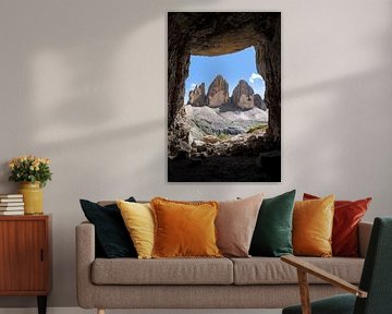 Die Drei Zinnen von einer Höhle aus gesehen von iPics Photography