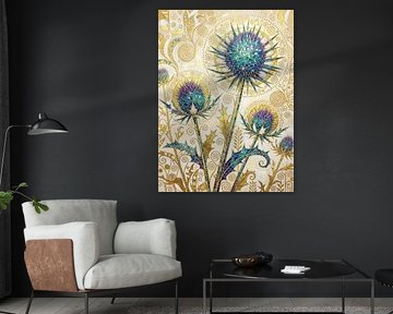 Blaue Disteln der Stille von Retrotimes