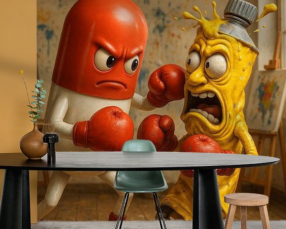 Voorbeeld van het werk in een kamer