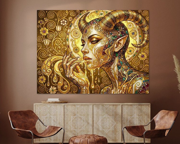 Voorbeeld van het werk in een kamer