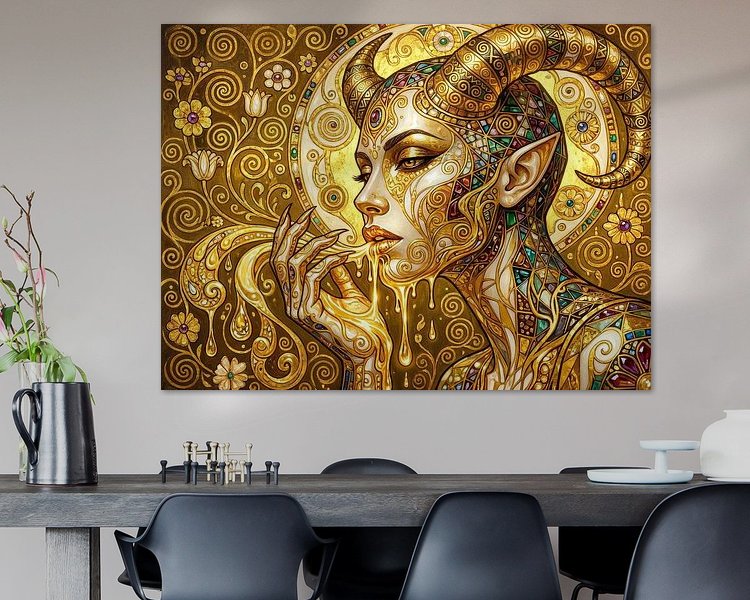 Voorbeeld van het werk in een kamer