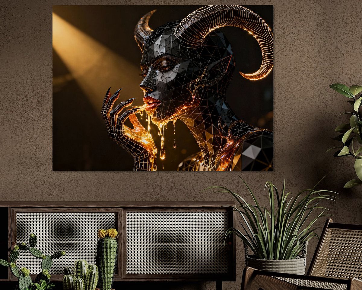 Voorbeeld van het werk in een kamer
