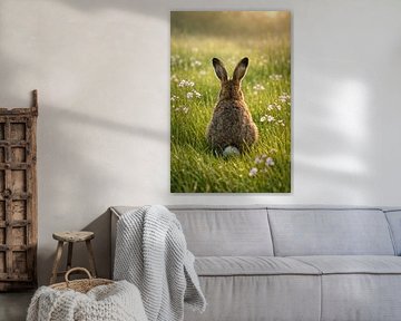 Hare in the morning silence by Mellany van der Velde