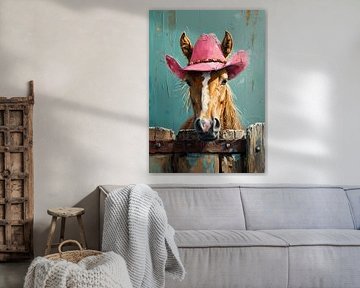 Cowboy horse looks over the fence by HyggeHavn