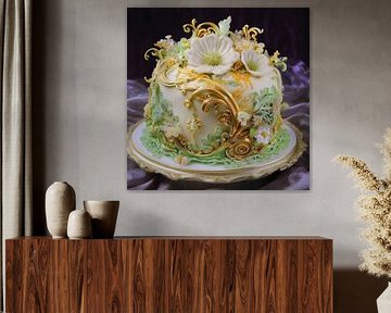 Artistic cake for dessert