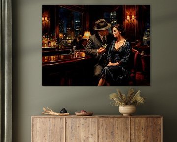 Élégance nocturne dans un bar urbain