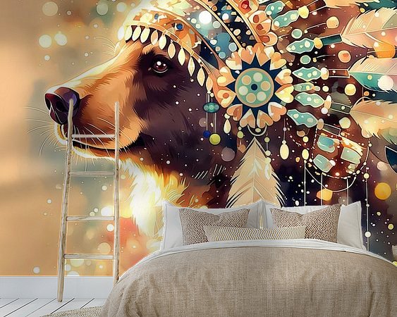 Voorbeeld van het werk in een kamer