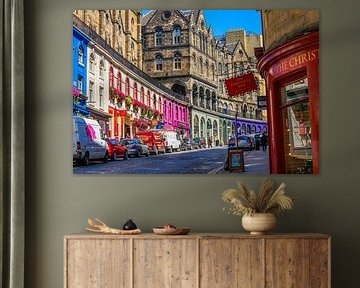 Die farbenfrohe Victoria Street in Edinburgh