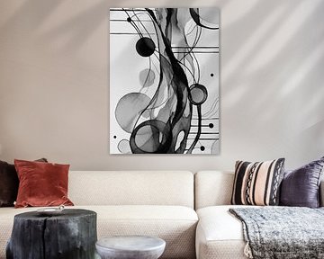 Circels - Fluide abstrait en noir