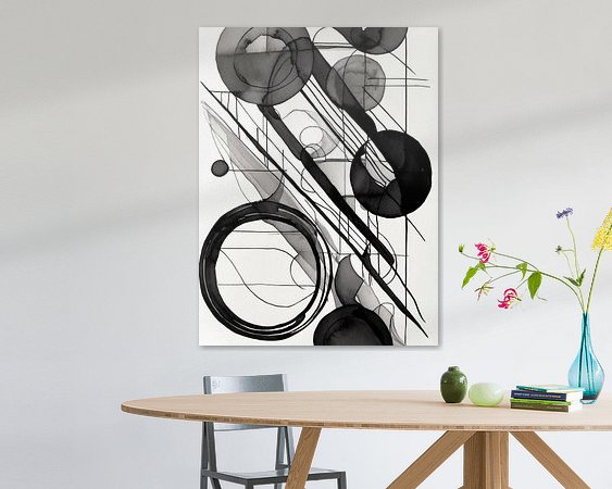 Voorbeeld van het werk in een kamer